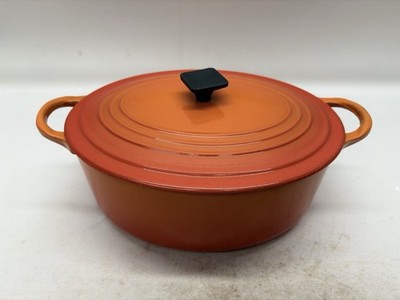 Le Creuset ovale Auflaufform Dutch Oven Gusseisen orange 25 C