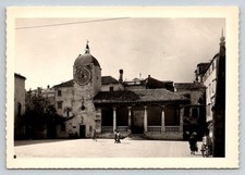 Trogir Croatia Town Square Clock Tower Loggia RPPC Real Photo Postcard