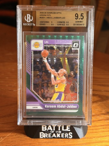 2024 Donruss Optic Legends Kareem Abdul-Jabbar Green FOTL /14 Gem MT 9.5 Lakers