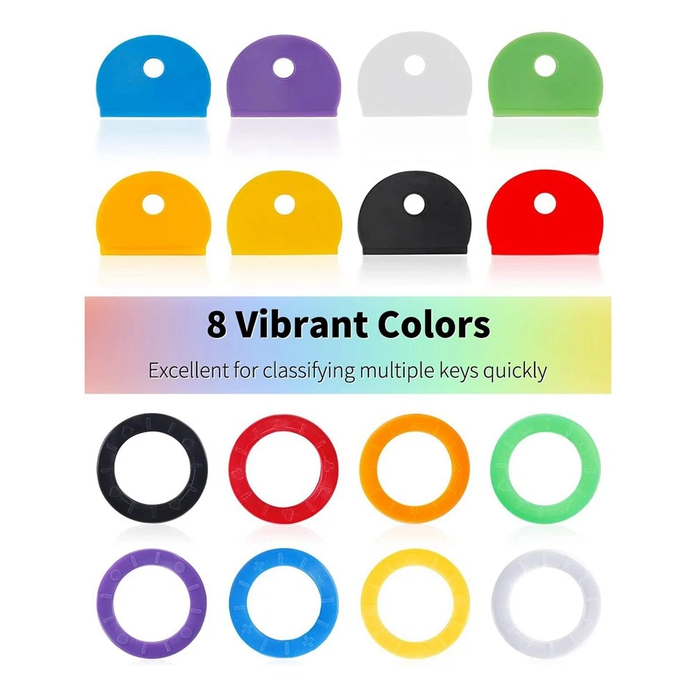 80 Pieces Key Color Covers Key Caps Tags Covers Set Key Identifier Rings1941