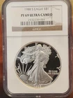 1988 S1 oz American Silver Eagle  NGC PF69 Ultra Cameo