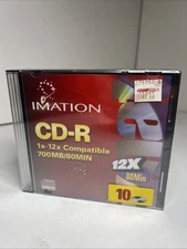 Imation Blank CD-R 12x 80min 700MB 10 Pack Brand New Factory Sealed W Jewel Case