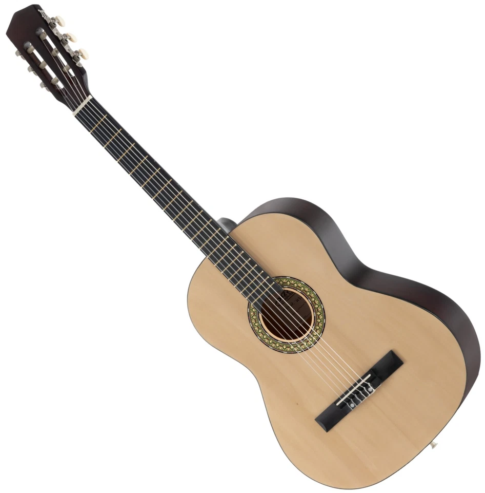 Guitare 7/8 Classique Acoustique Concert pour Gaucher Debutants 6 Cordes Nylon - Photo 1/4