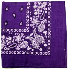 Novelty Bandanas Paisley Cotton Bandanas Single Pack Dark Purple