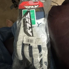 Fly Racing Motorcycle Gloves White Perforated Grip