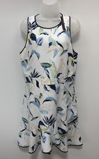 Banana Republic Racerback Sleeveless Crew Floral Navy White Wrap Dress 12 New
