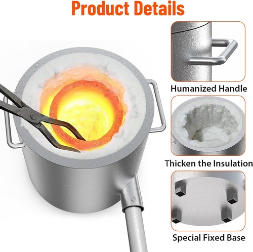 12KG Propane Melting Furnace Kit, 2700°F High Capacity Smelting Furnace Kit Ideal for Scrap Metal Recycling, Gold, Silver, Copper, and Aluminum