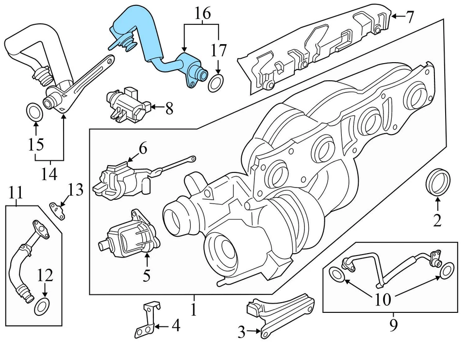 BMW 428I XDRIVE 2014-2016 2,0 L - Turbo refrigerante línea/tubo (retorno) 8626655 Foto 3 de 4