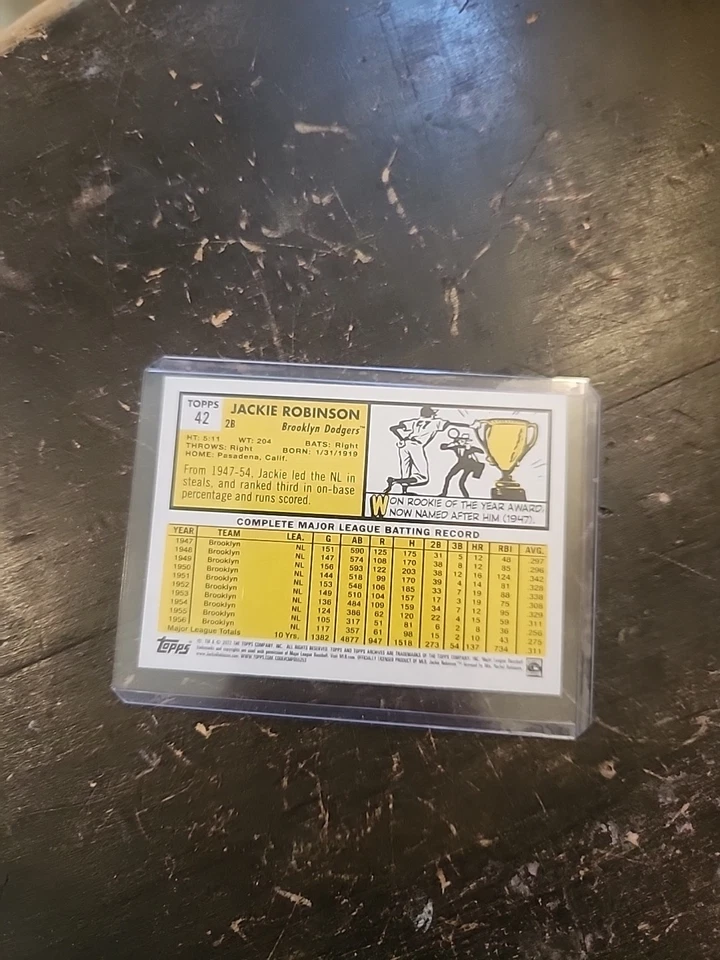 2022 Topps Archives - 1963 Topps Design Jackie Robinson #42 - Image 2 of 2