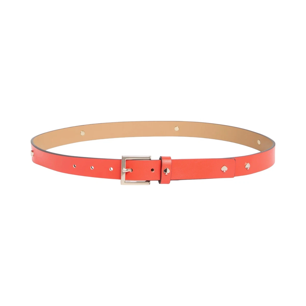 NEW Kate Spade New York spade stud leather belt Marachino Red Silver Studs Small Kate Spade New York Sequins Heart Spade Flower Stud Earrings  main image 3