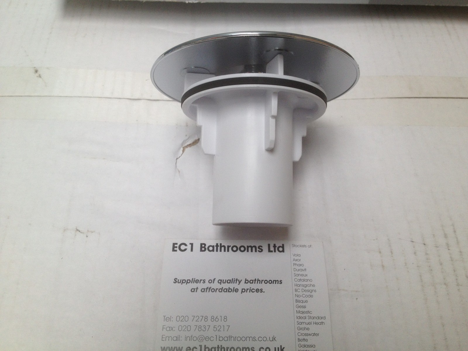 McAlpine shower waste cover & dip tube Chrome 90mm shower waste 113 o/d