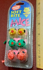 6 Pack of Soft Bite Corded Mice Cat Toys by Booda Catnip