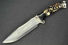 Busse Custom Hell Razor 2 .22" Nuclear Option INFI, G-rexed Sea Shell Handle
