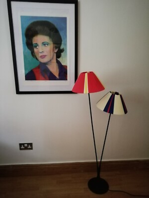 Funky 50er 60er 70er Atomic Rockabilly Retro Kunststoffband Handarbeit Lampenschirm  