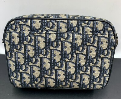 Dior Mini Safari Bag with Strap Beige and Black Oblique Jacquard