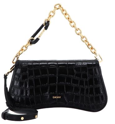 DKNY Adria Clutch Umhängetasche Handtasche Blk / Gold schwarz Neu