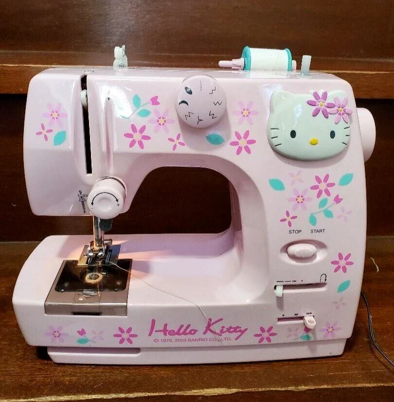 Shinko Hello Kitty Sewing Machine YN-485 Pink Flower No Instructions F/S  Sanrio