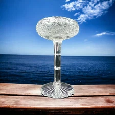 Antique Exquisite American Brilliant Period Cut Glass Compote-Dazzling Display!