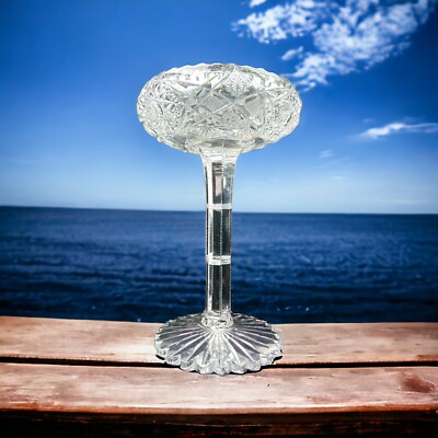 Antique Exquisite American Brilliant Period Cut Glass Compote-Dazzling Display!