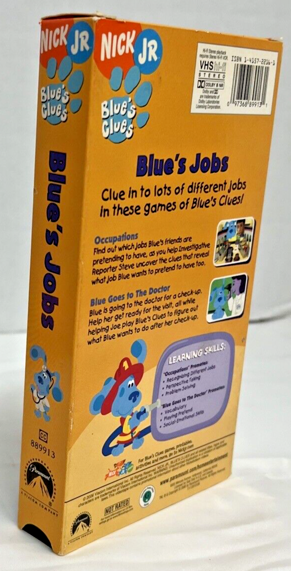 10th Anniversary Blue's Clues Blue's Jobs VHS (2006) Nick Jr Paramount