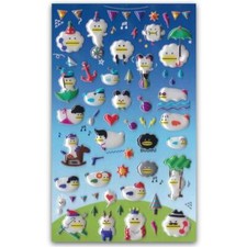 CUTE CLOUD DUCK STICKERS Pearl Finish Puffy Sticker Sheet Kid Craft Scrapbook