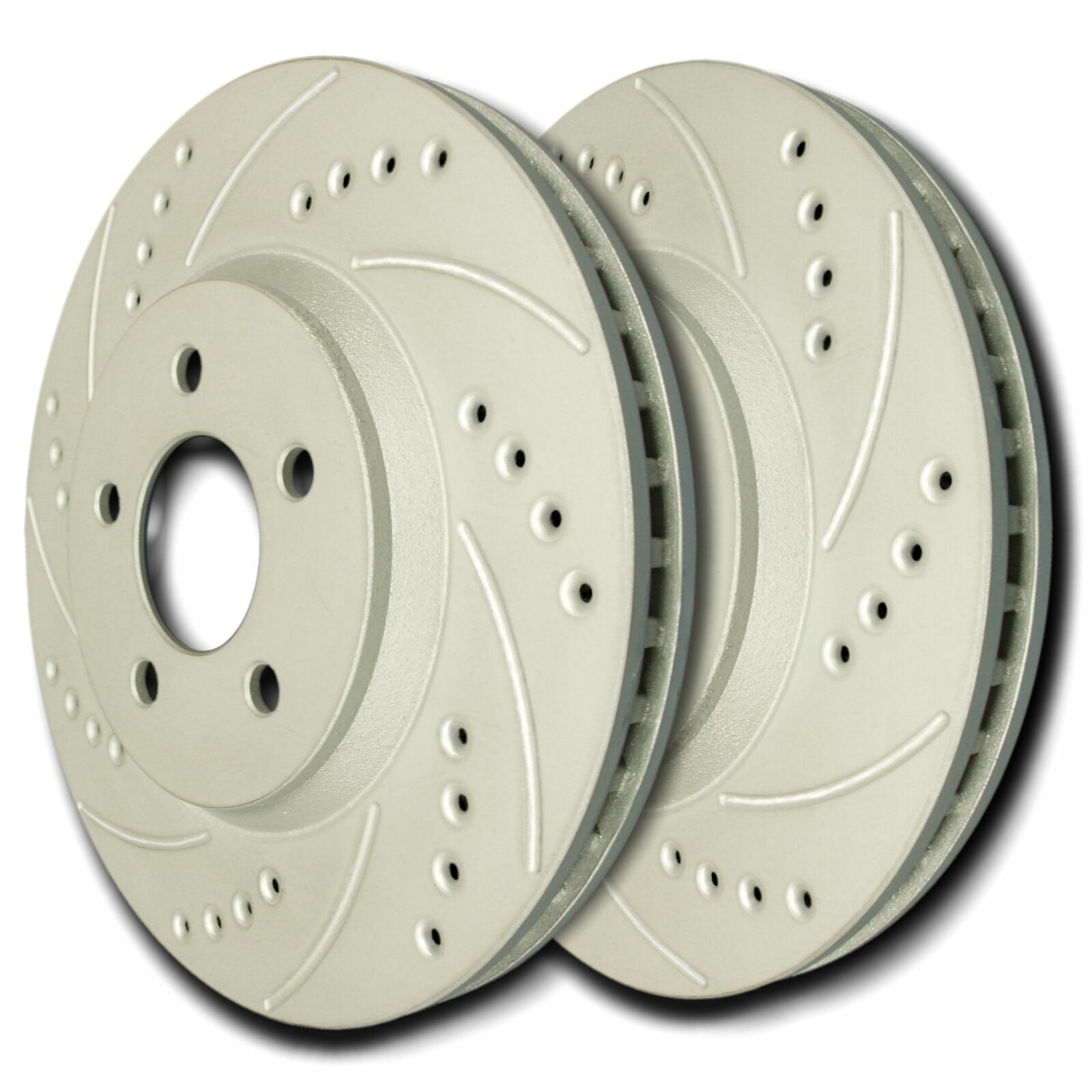 SP Performance F53-049 Drilled Slotted Brake Rotors ZRC Coating L/R Pr Front