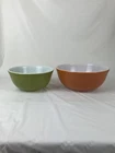 2 Vintage Pyrex Yellow and Green Mixing Bowls 403 &404 Great Condition!