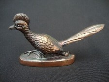 Vintage Copper Bronzed Roadrunner Hen Ring neck Pheasant Paperweight Figure Bird