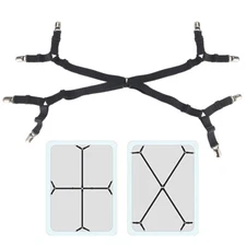 Crisscross Adjustable Bed Fitted Sheet Straps Suspender Gripper Fastener Clip US