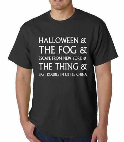 John Carpenter Filme T-Shirt Halloween Sache Nebel Groß Ärger Horror Sci-Fi Geek - Picture 2 of 2