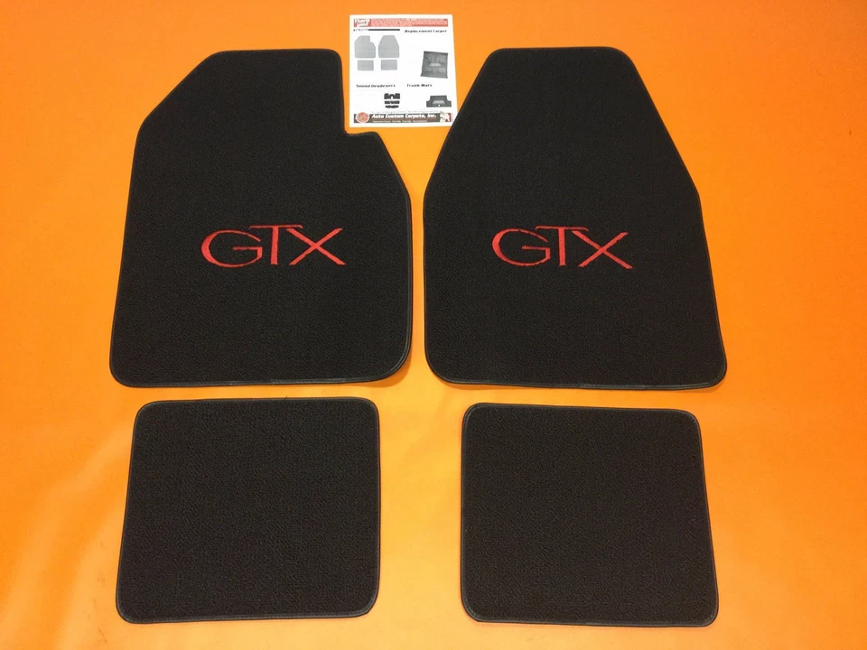 1967/1971 ACC MOPAR PLYMOUTH GTX 4 PIEZAS 80/20 BUCLE ALFOMBRAS ALFOMBRILLAS CON LOGO HEMI Foto 2 de 4