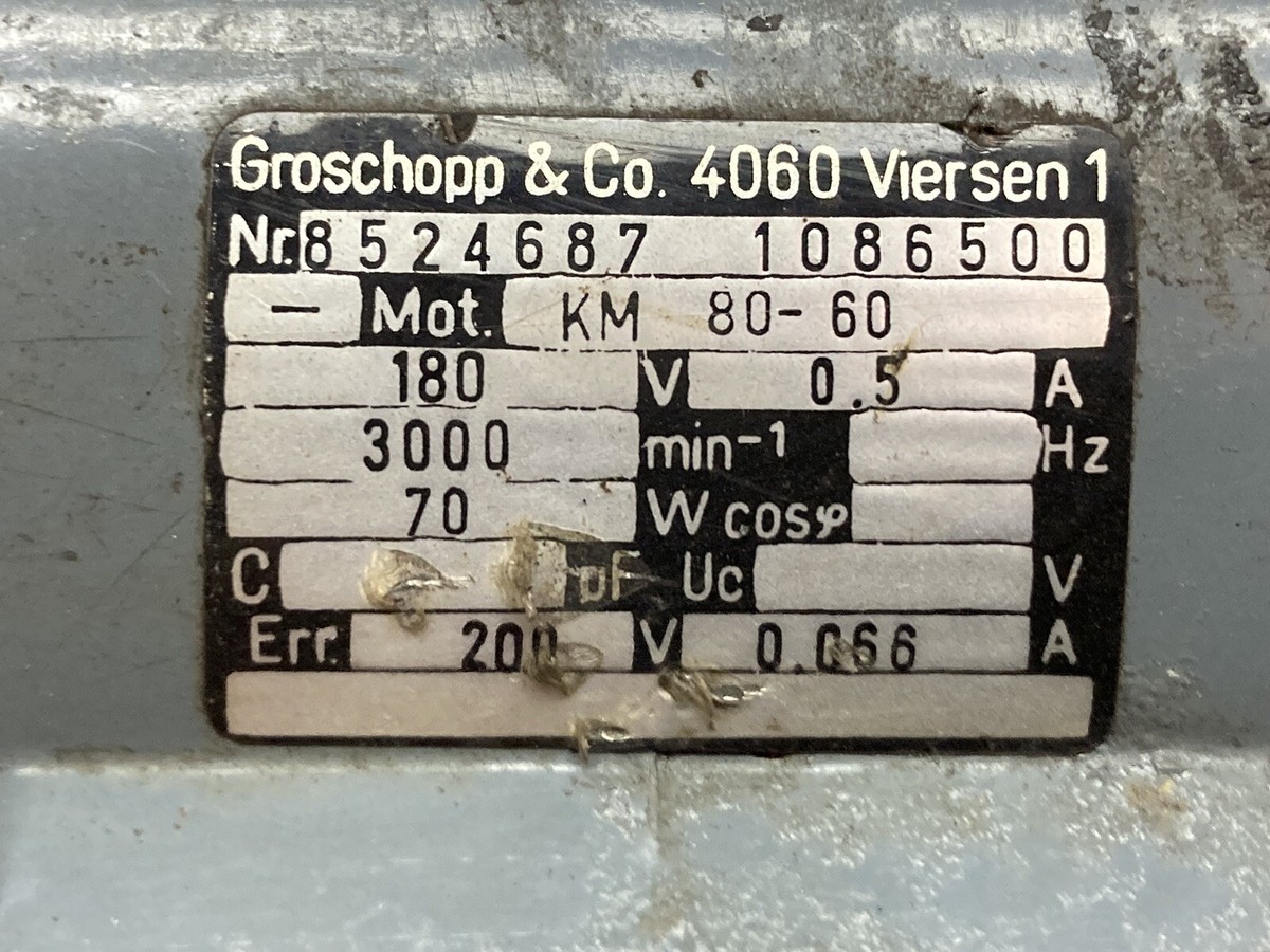 Groschopp & Co,KM 80-60,Motor 180V 0.5A | eBay