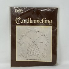 1980s NIP VTG Candlewicking Embroidery Kit Pineapple Applique 12x12 9007 NOS