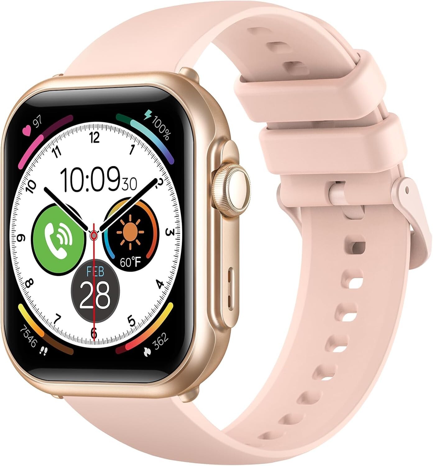 Smart Watch for Men Women with 100-Day Battery Bluetooth Calls Heart Rate SpO2 Monitoring