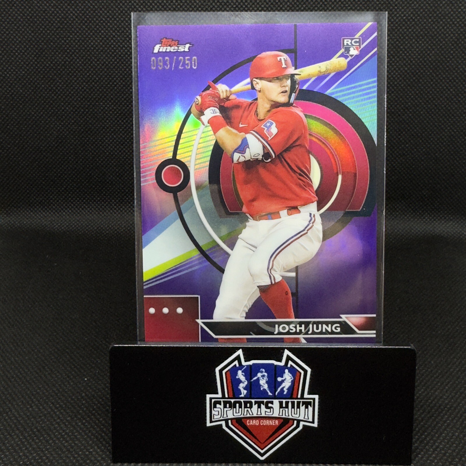 2023 Topps Finest Josh Jung Purple RC Refractor #093/250 Rangers #75