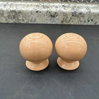 Orange Round Salt And Pepper Shakers Set Vintage Ceramic Porcelain Fiestaware