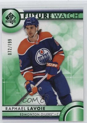 2023 SP Authentic Future Watch Green Limited 72/199 Raphael Lavoie Rookie RC 4g8