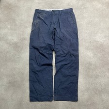 Tommy Hilfiger Chinos Mens 32" Straight Leg Cotton Flag Logo Trousers, Navy