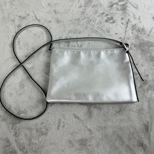 H&M Silver Metallic Faux Leather Crossbody Bag 03866818
