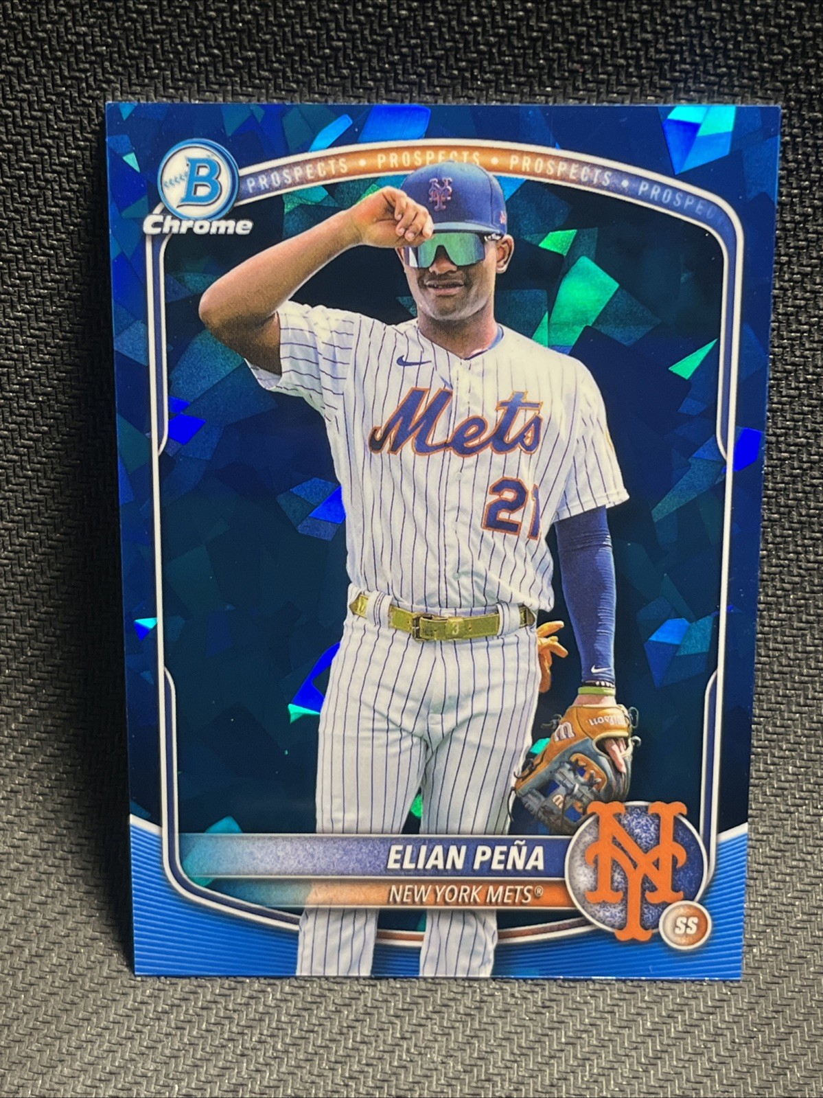 2025 BOWMAN CHROME SAPPHIRE ELIAN PENA IMAGE VARIATION SP NEW YORK METS