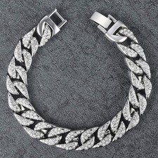 hip-hop Luxury Cuban Hand Chain For Women Men Bracelet Hip Hop Jewelry Gift wr