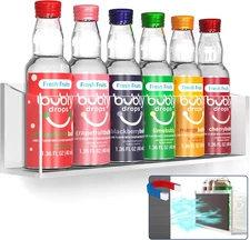 Clear Acrylic Organizer for SodaStream Bubly Drops, Holds 6 Bottles, Magnetic...