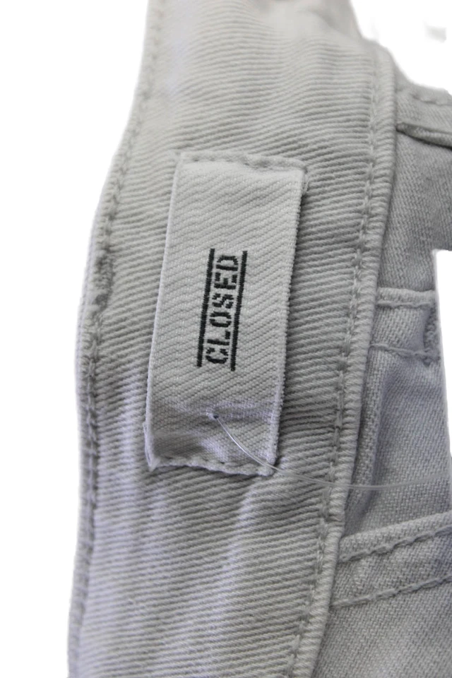 Pantalones al tobillo recortados cerrados para mujer gris tiro bajo talla 25 Foto 4 de 4