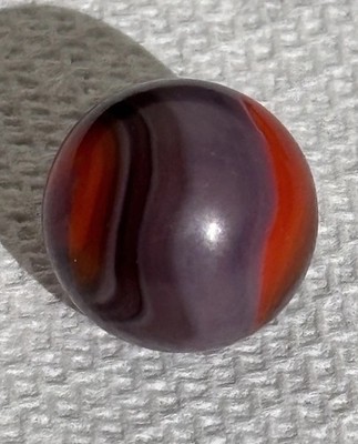 Vintage Akro Agate Marble Corkscrew Tri-Color Special Lavender Black Red .63