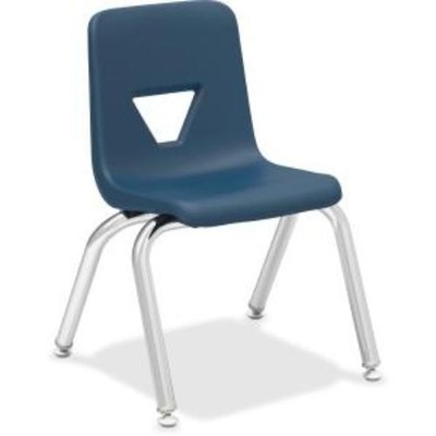 Lorell 12'' Stacking Student Chair - Four-legged Base - Navy - Polypropylene -