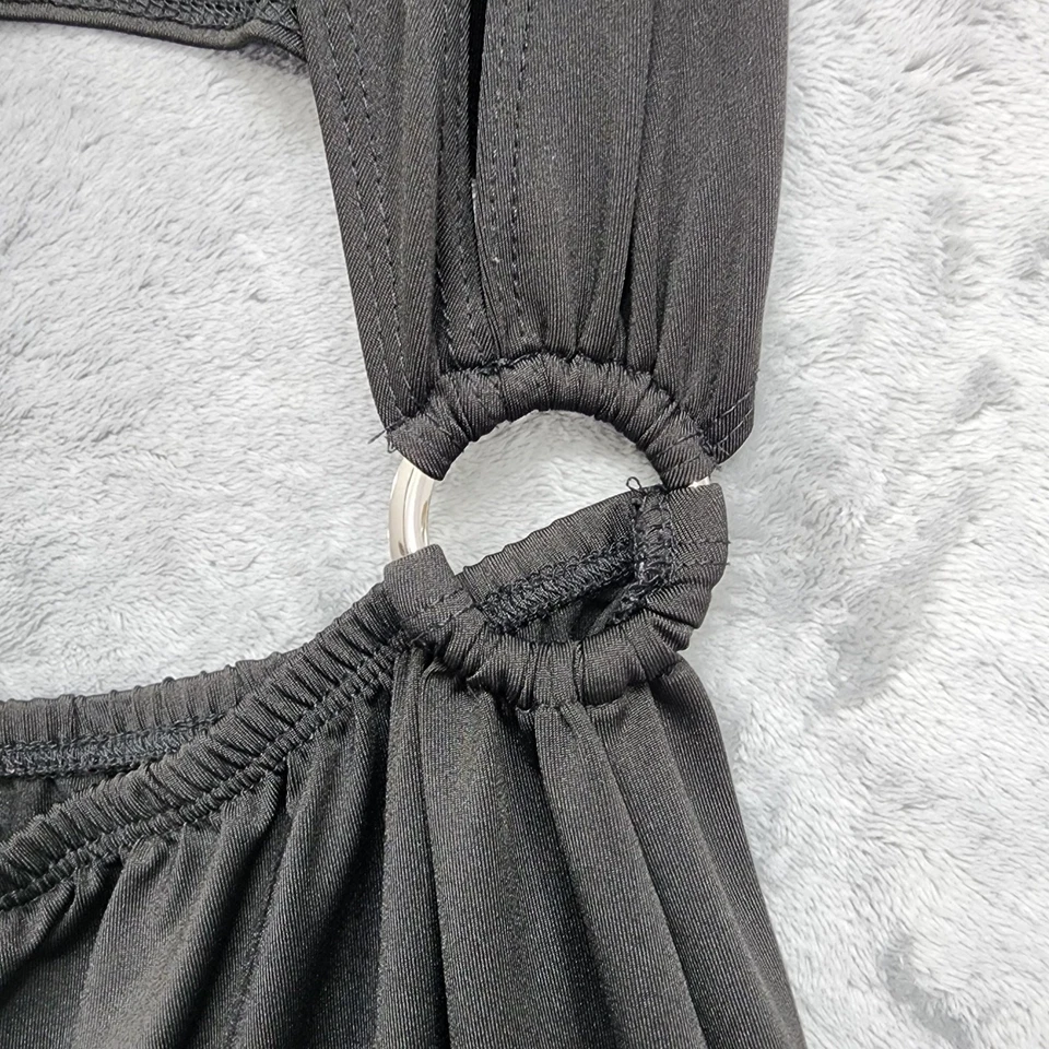 Silence + Noise Dress Size M Black Sleeveless Cutout O-Ring Mini Stretch Party - Image 2 of 4