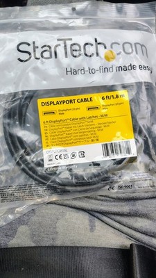 StarTech.com DisplayPort to DisplayPort Cable 6 ft Black w/ Latches DISPLPORT6L