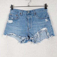 Levi Strauss 501 Denim Cut Off Shorts Womens Sz 29 Distressed Cut Offs Festival