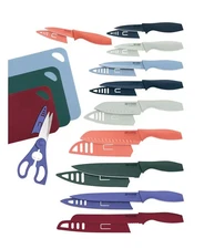 Art & Cook 25-Pc. Cutlery Set Cutting Boards + Knives NEW