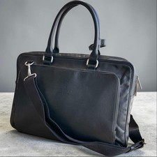 BURBERRY BLACK LABEL Leather 2 Way Business Briefcase Shoulder Bag Black Auth